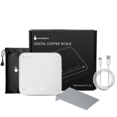 Báscula electrónica para café Carrottimes con temporizador, color blanco